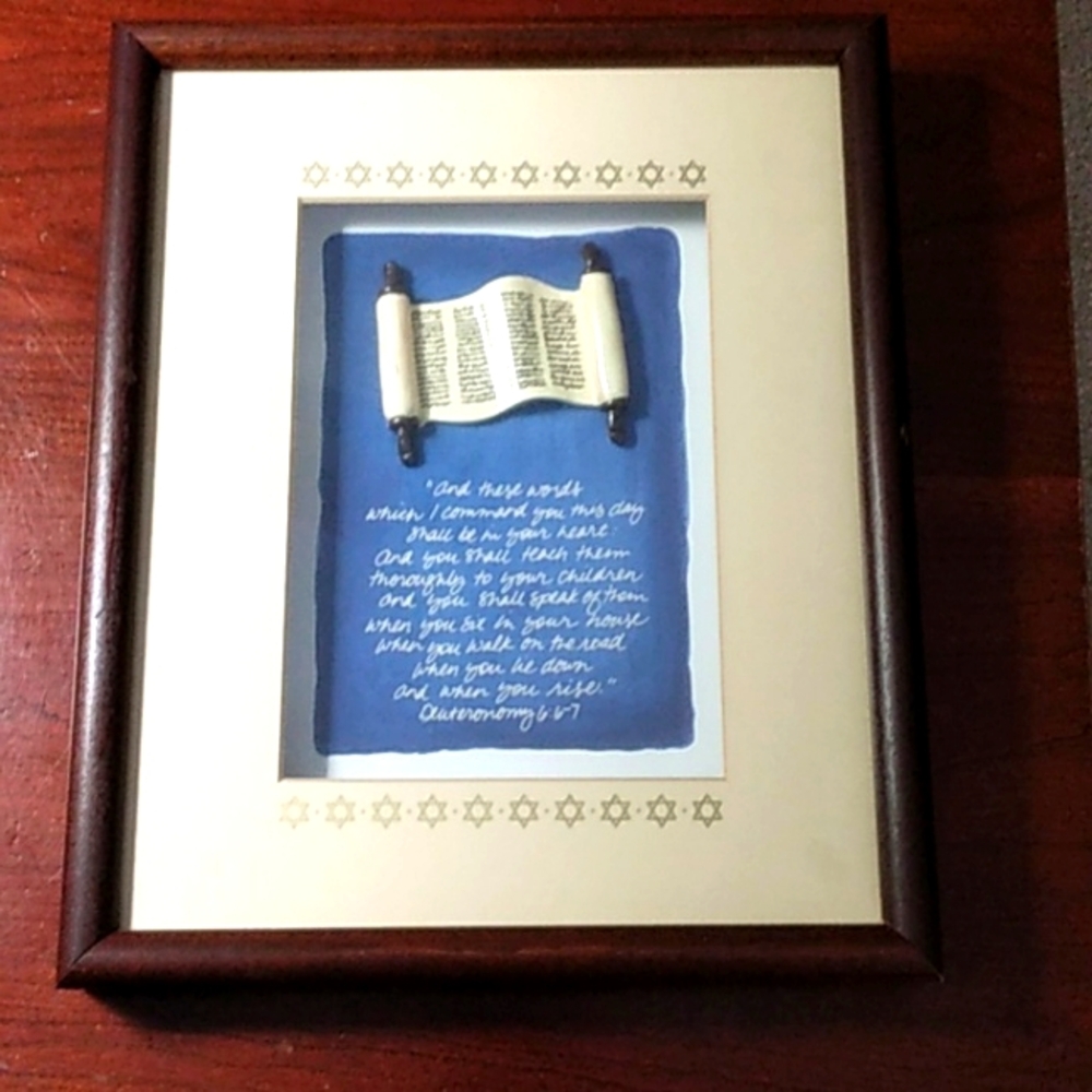 Framed artwork by Michelle Burns, framed in beautiful dark wood.
